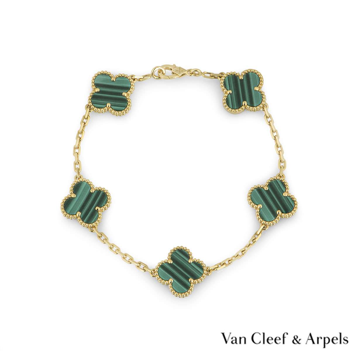 Van Cleef & Arpels Vintage Alhambra, Large Size Malachite Gold